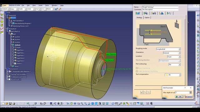 Catia V5. CNC Lathe Machining Tutorial