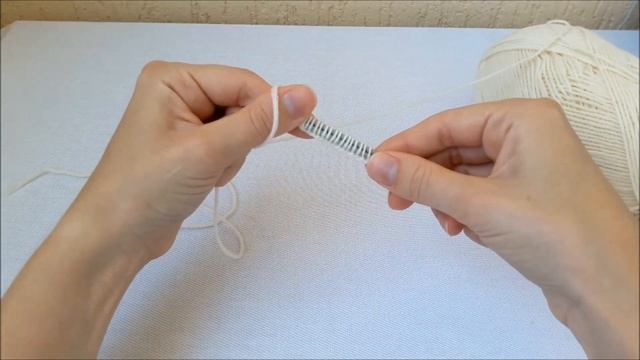 Классический набор петель спицами // узелковый набор петель смотреть онлайн