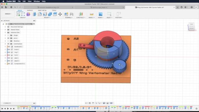 P2. 3D Design - Ring Variometer AM Crystal Radio смотреть онлайн