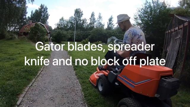 DIY mulch plug on a Husqvarna Rider with rear ejection deck. смотреть онлайн