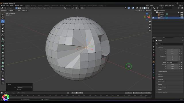 Merge Tool - at Cursor, at Centre, Collapse, at First, at Last, by Distance. Blender Basics смотреть онлайн