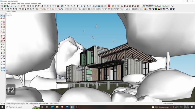 SketchUp VRay 5 EXTERIOR #27 Shipping Container House 2 смотреть онлайн
