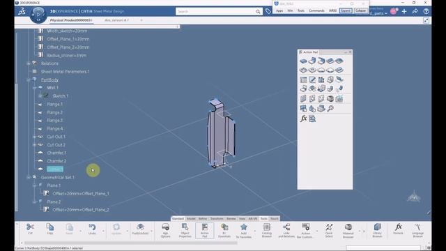 Create parameters in sheet metal design in CATIA 3DEXPERIENCE смотреть онлайн