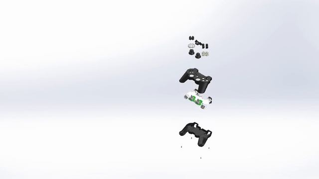 PlayStation 3 (PS3) Controller SolidWorks Model - Exploded View Animation смотреть онлайн