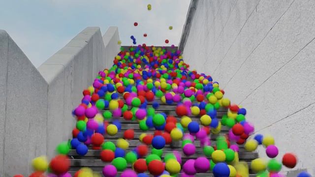 20,000 Balls on stair | Blender Evee | Rigid body simulation смотреть онлайн