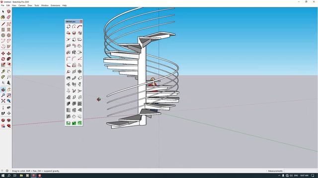 SketchUp Tutorial - Spiral Staircase смотреть онлайн