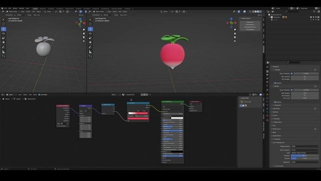 Radish created in Blender | 3D Timelapse Process | by 3D artist Søren Juhl смотреть онлайн