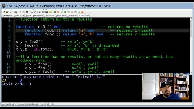 Yeni Lua Programlama Dili Basit Anlatımlı Ders 4 - 49-59 Functions смотреть онлайн