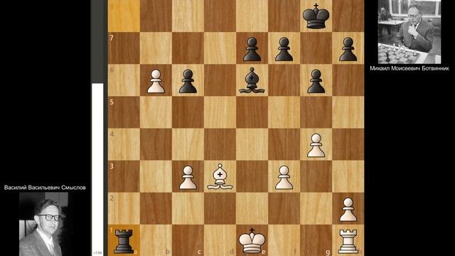 Победа Смыслова над Ботвинником, 12-я партия матча на первенство мира 1957, Москва. смотреть онлайн