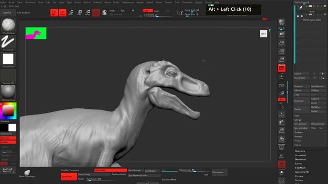 Sculpting velociraptor in Zbrush Part - 8 смотреть онлайн