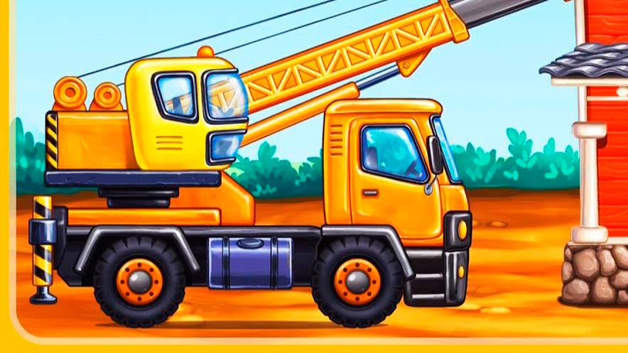 Мультик про машинки для детей - Строительная техника строит дом - Мультфильм для малышей смотреть онлайн