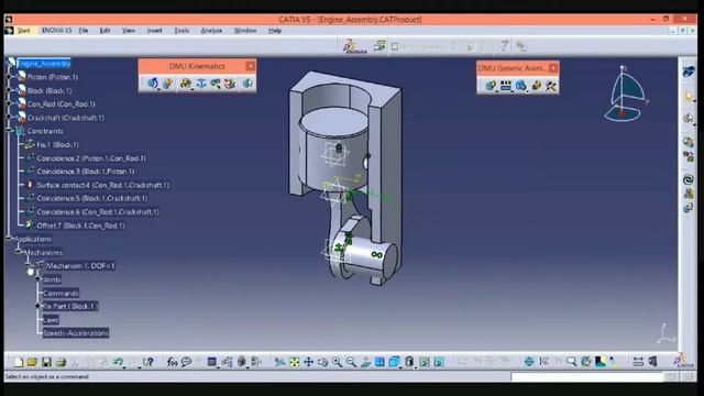 Engine Simulation In CATIA V5 | DMU Kinematics CATIA V5 Tutorial I Motion Simulation In CATIA  🔥🔥
