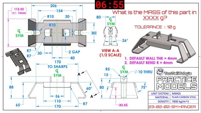 SOLIDWORKS Practice - Onshape Practice - Fusion 360 Practice - TooTallToby-23-02-02-SM HANGER смотреть онлайн