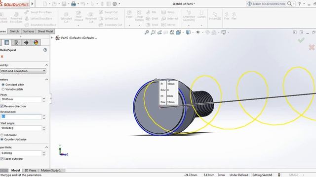 SolidWorks Tutorial - How to Make Knurling Screw смотреть онлайн