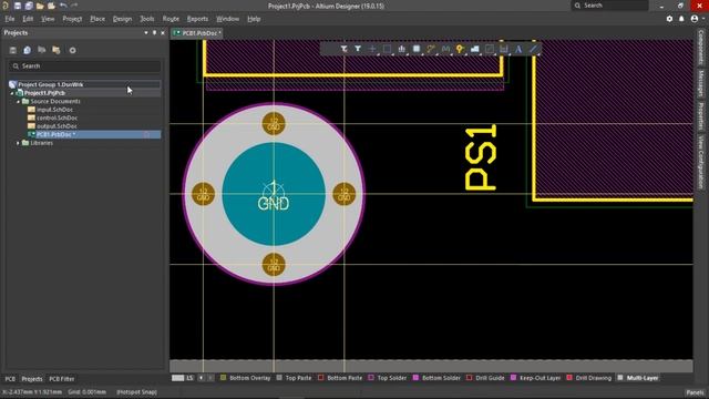 12-شرح altium designer قصpcb بشكل احترافي وعمل نقطة التثبيت смотреть онлайн