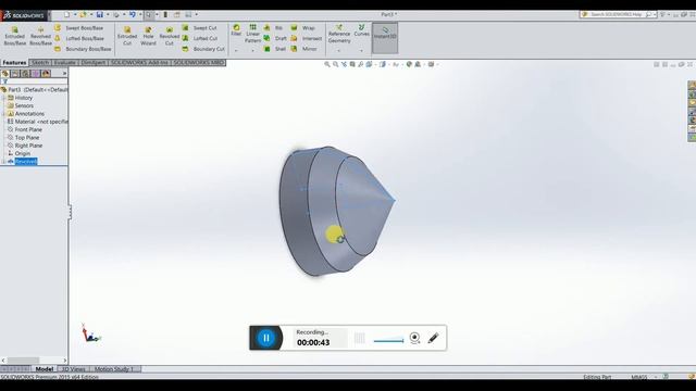 solidwork commands chapter 2- 1.2 revolved base and revolved cut смотреть онлайн