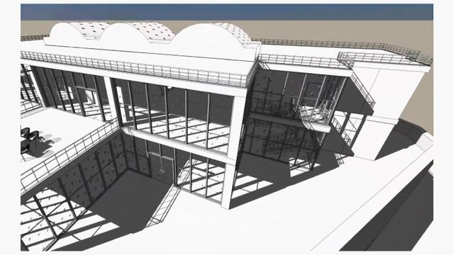 Revit проект_Многоуровневая парковка с офисными пространствами смотреть онлайн