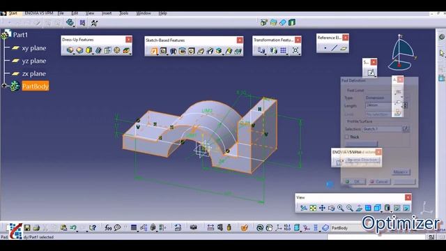 CATIA V5 Tutorials for Beginners : Part design module : exercise 4 смотреть онлайн