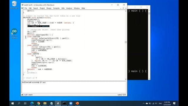lecture on compiler: Demonstrate how to run a Scanner (code in C) смотреть онлайн