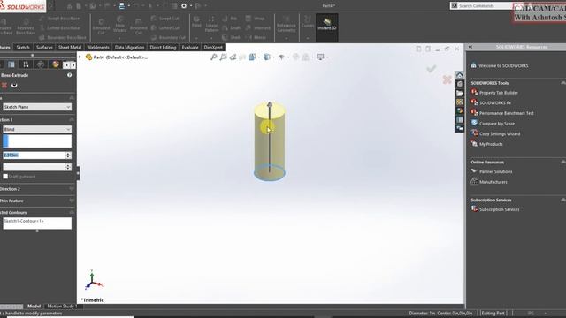 Arbor press full Assembly ! small Parts !SolidWorks!part 3 смотреть онлайн