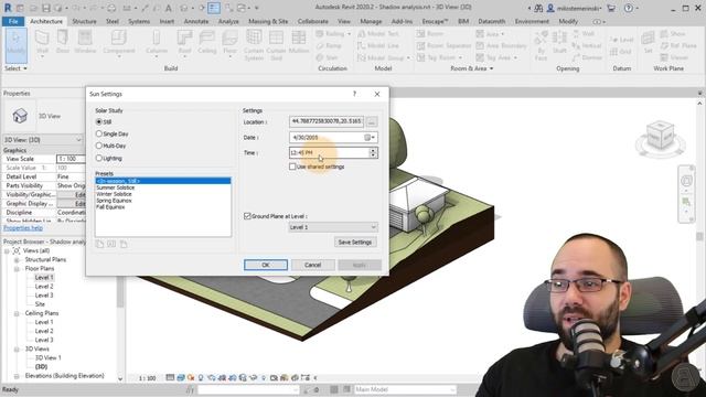Shadow Analysis / Solar Study in Revit Tutorial смотреть онлайн