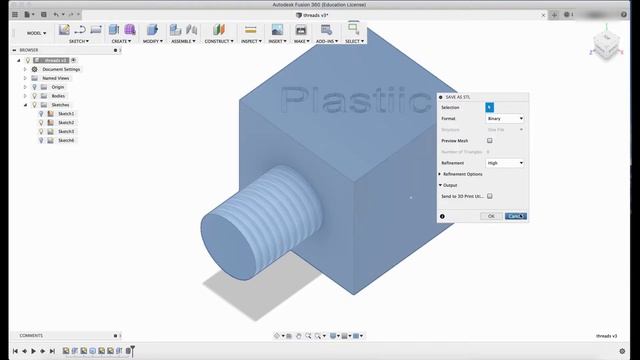 How to model threads for 3D printing in Fusion 360 смотреть онлайн