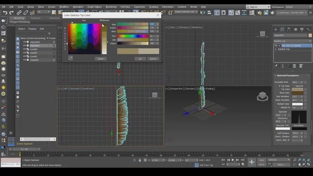 3DS Max Create Feather using Hair and Fur Modifier смотреть онлайн