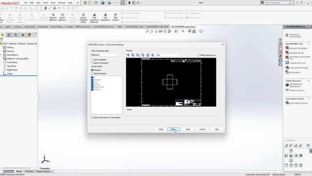 How to open an dxf file in Solidworks смотреть онлайн