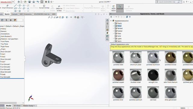 cara pemberian material di solidworks смотреть онлайн