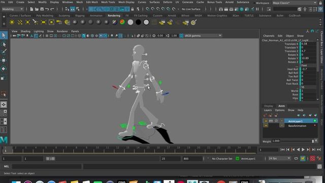 Animating Walk Cycle Type A part 5 - Weight Shifts and Anim Layer
