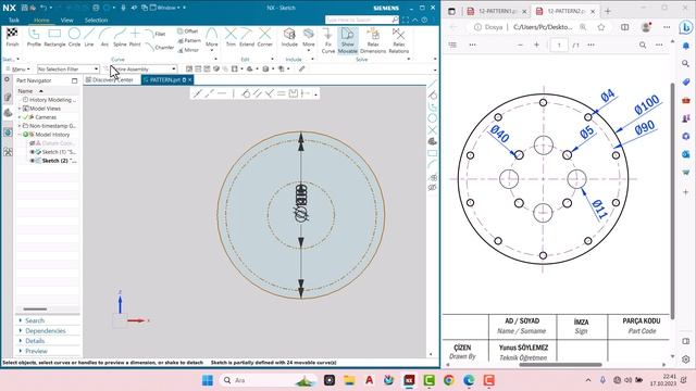 12) Pattern Uygulaması | Siemens NX 2212 CAD смотреть онлайн