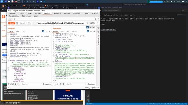 Lab #2 Exploiting XXE to perform SSRF attacks смотреть онлайн