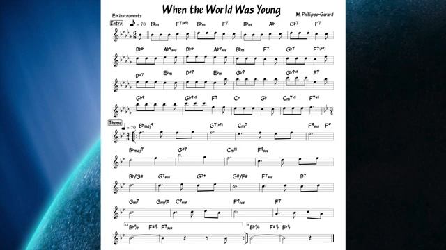 When The World Was Young (Phillippe-Gerard) - Backing track + score for Eb alto instruments смотреть онлайн
