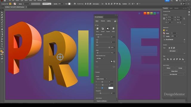 Lets create 3D Material Text Effect in Adobe Illustrator смотреть онлайн