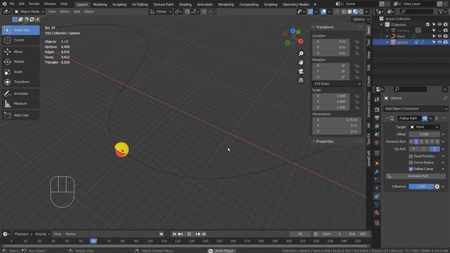 Blender Tutorial - Path based movement смотреть онлайн