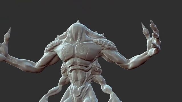 zbrush speed sculpt creature (Reptile Warrior base mesh still WIP) смотреть онлайн