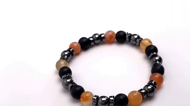 Браслет из натурального камня сердолика и гематита смотреть онлайн