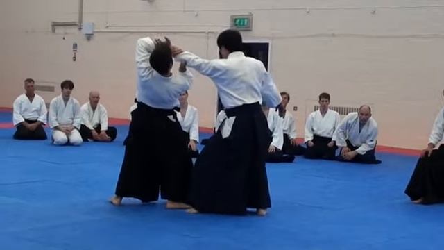 Айкикай Великобритании. Практика с гостями (инструктороми) Ю. Кобаяси и Т. Савадой (2015) - ч 1