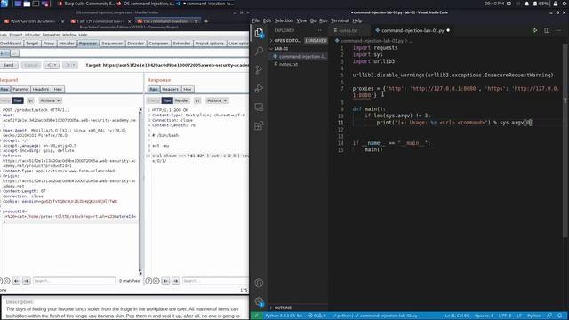Lab #1 OS command injection, simple case смотреть онлайн
