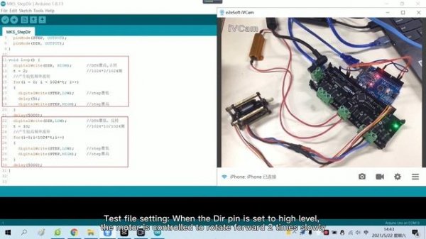 Makerbase oDrive Lesson 7 Step Dir Test