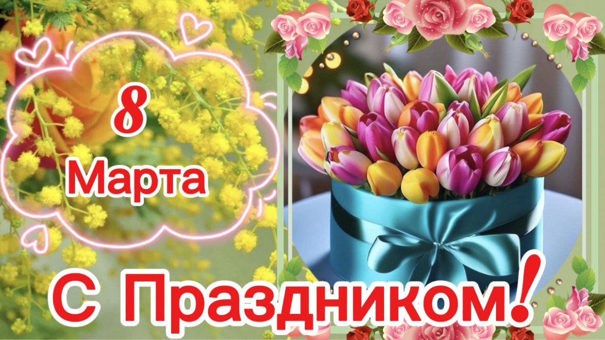 С Праздником 8 марта! Самое красивое поздравление с праздником! смотреть онлайн
