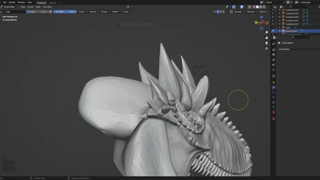 Sculpting a Dinosaur head in Blender 4.0 смотреть онлайн