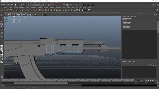 3D AK 47 Model tutorial, Maya part 4 смотреть онлайн