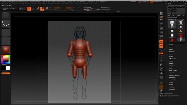 Using Reference and Make a Base Mesh of your character using zsphere in ZBrush смотреть онлайн