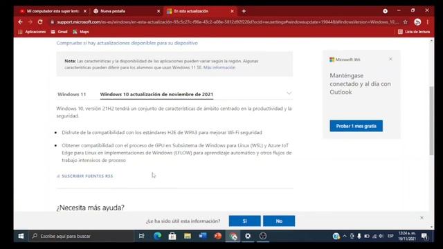 Nueva Actualizacion de Windows 10 disponible para tu PC finalizando 2021 смотреть онлайн