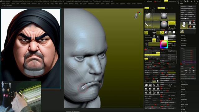 #zbrush, realtime 10min speed sculpting,3dconnexion,#spacemouse,wacom,cintiq24,cam view смотреть онлайн