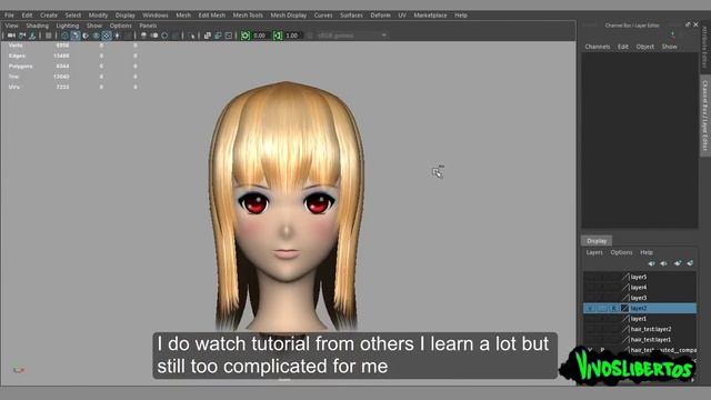 3D Maya:Anime hair modeling doodle смотреть онлайн