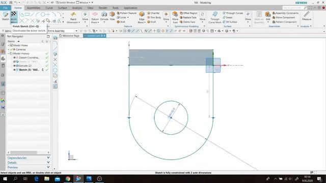 Siemens NX Part Example 2 смотреть онлайн