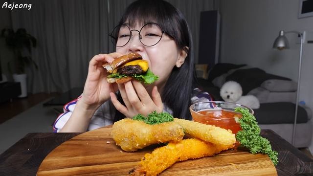 내가 만든 치즈버거🍔바삭바삭한 여러가지 튀김 먹방🍤HOMEMADE CHEESEBURGER & CRISPY FRIED FOODS MUKBANG ASMR