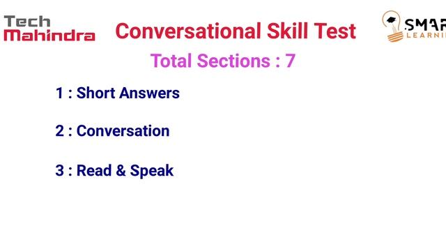 Tech Mahindra Conversational Skill Test Pattern | Smart Learning смотреть онлайн